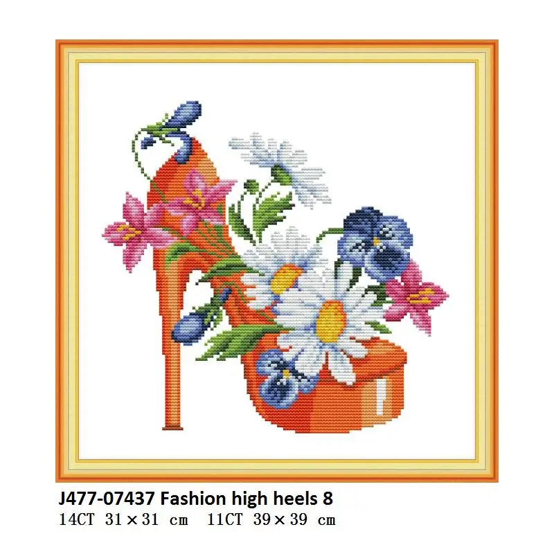 Cross Stitch J477 Joy Sunday модная обувь на высоком каблуке штампованные наборы для вышивки крестом Набор для вышивки ткань для вышивки крестом иглы нить DMC DIY рукоделие - Цвет: Cross Stitch J477