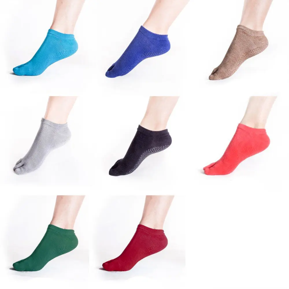 Women Yoga Socks Anti-slip Five Fingers Men Cotton Sport Fitness Pilates Professional Breathable | Спорт и развлечения