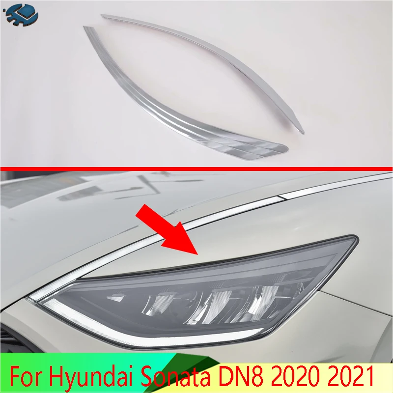 

Для Hyundai Sonata DN8 2020 2021 автомобильные аксессуары ABS Хром Передняя светильник РА передсветильник фара Крышка лампы Отделка литьевая рамка