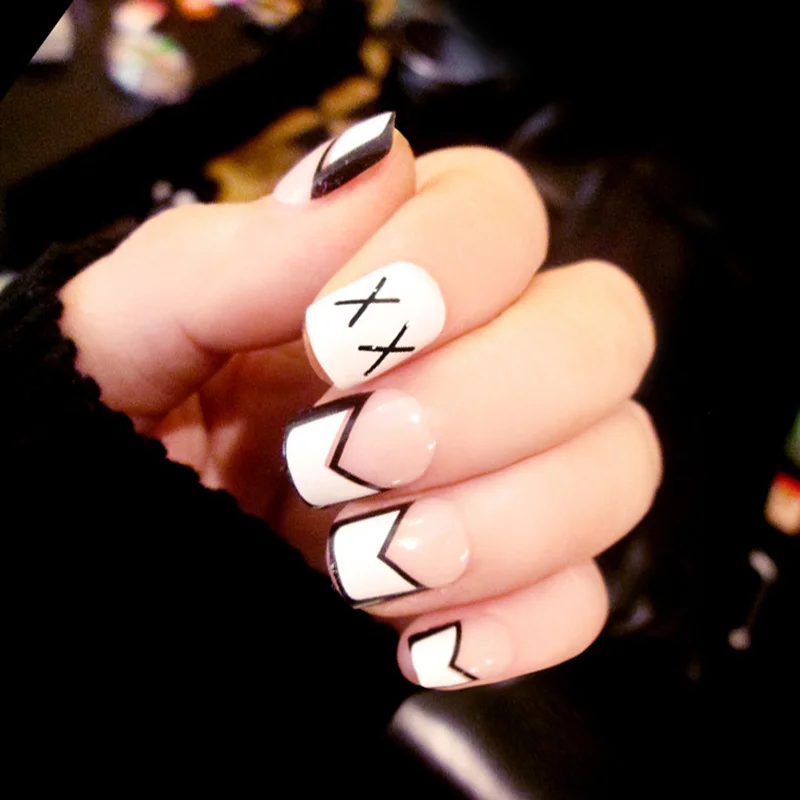 24 шт./компл. накладные ногти тип Модные Милые простые специальные квадратные