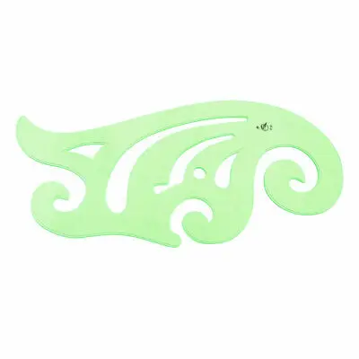 

14" Length Clear Green Plastic Drawing Template French Curve Ruler 4335