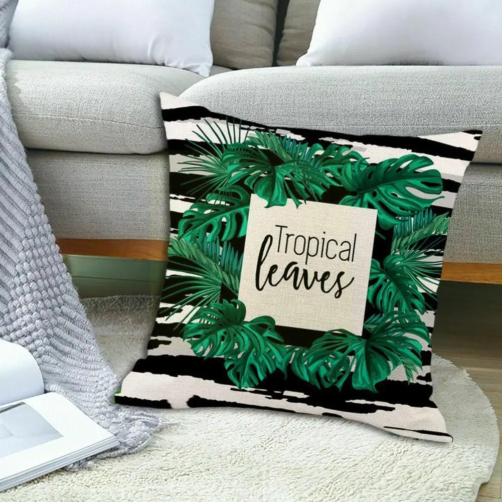 

Green Plant Printed Home Decor Cushion Cover 45*45cm Pillow Covers Cases Pillow Cushions Sofa Linen R9R3