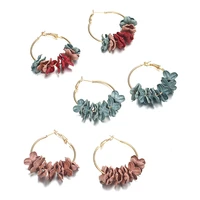 european and american simple fashion fabric flower earrings personality wild fresh wreath wreath women earrings jewelry