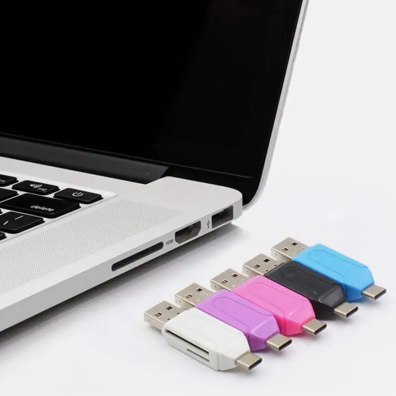 2 в 1 Универсальный адаптер Type c USB OTG Micro TF/SD Card Reader удлинительные заголовки для