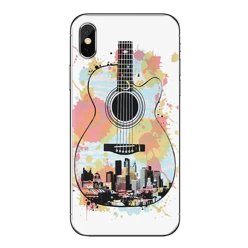 Мобильный чехол для телефона Гитары синего цвета в виде скрипичного ключа