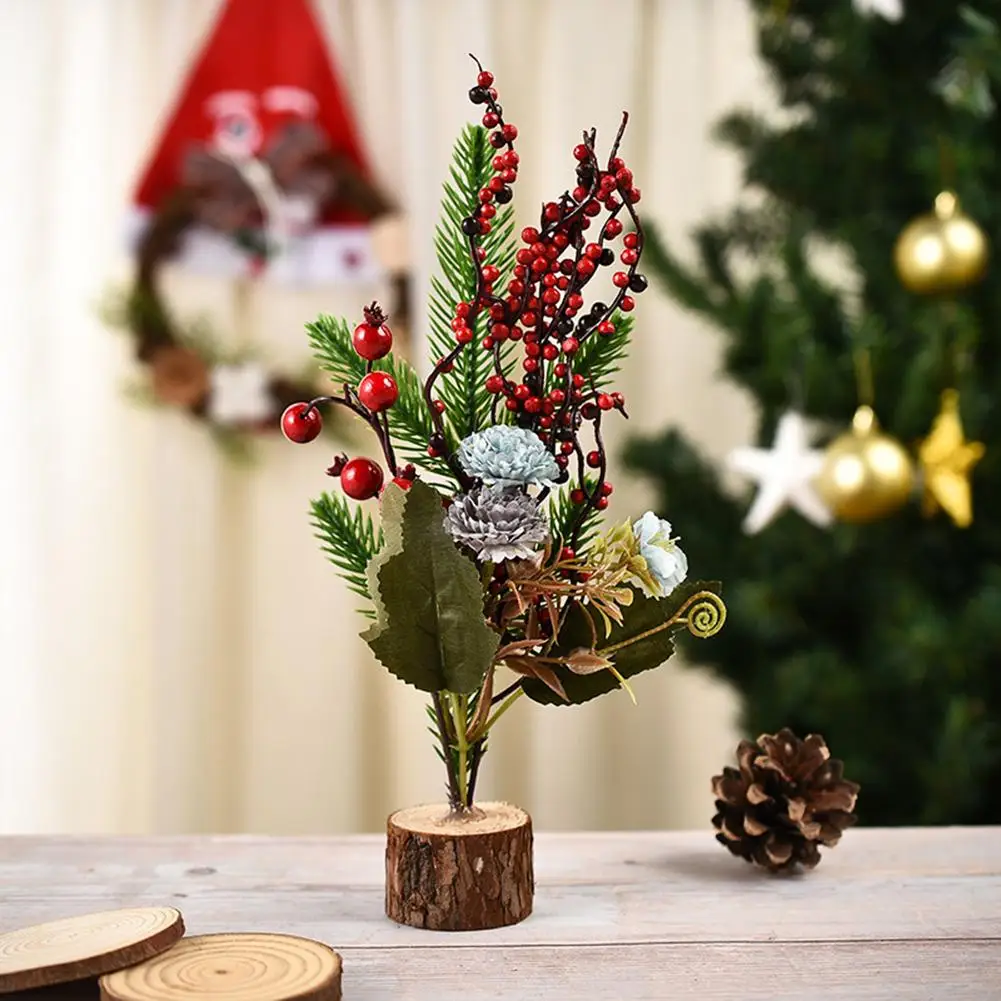 

Mini Artificial Christmas Tree Berry Pine Desktop Table Decoration Ornament
