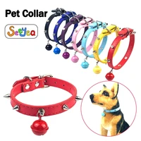 leather dog collar rivet cat medium and small dog dog collar inlaid rivet pet adjustable pu collar rivet anti bite pet product