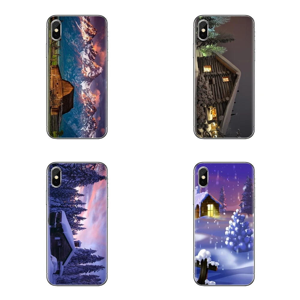 Winter Log Cabin Soft Transparent Shell Covers For Samsung Galaxy S3 S4 S5 Mini S6 S7 Edge S8 S9 S10 Plus Note 3 4 5 8 9 |