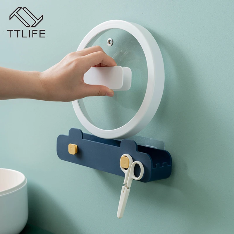 Полка для крышек кастрюль без отверстий подвесной стеллаж хранения держатель