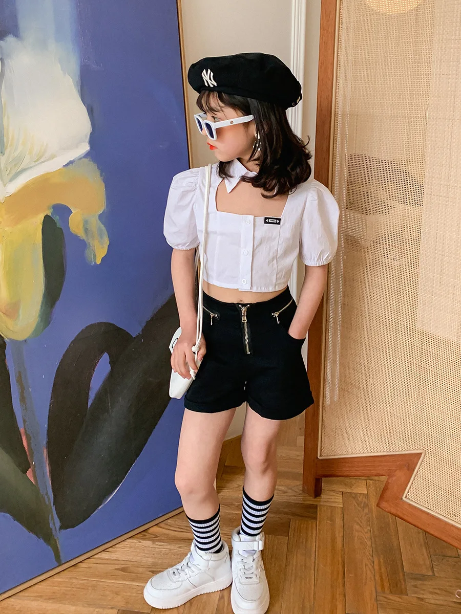 

Girls denim shorts summer 2021 foreign style new fashion casual children outer trendy