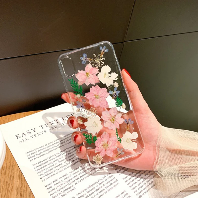Чехол для iPhone 11 Pro XS Max 6 6S 7 8 Plus X XR прозрачный с зелеными листьями и розовыми