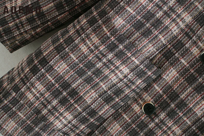 AOEMQ осенняя модная куртка для взрослых темно-серая в полоску пальто с отложным