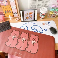 cartoon kawaii non slip cute white dog smiley face placemat waterproof table mat pu leather plastic placemats decoration 1pcs