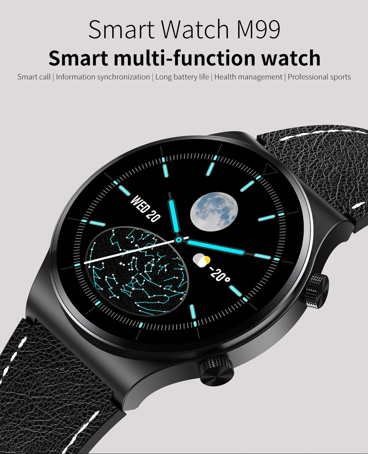 

M99 smart watch fashion watch sport watches bluetooth call heart rate blood pressure monitoring IP67 waterproof smartwatch man