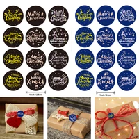 500pcs round merry christmas bronzing adhesive stickers scrapbooking gift sealing stickers festival party decorations labels