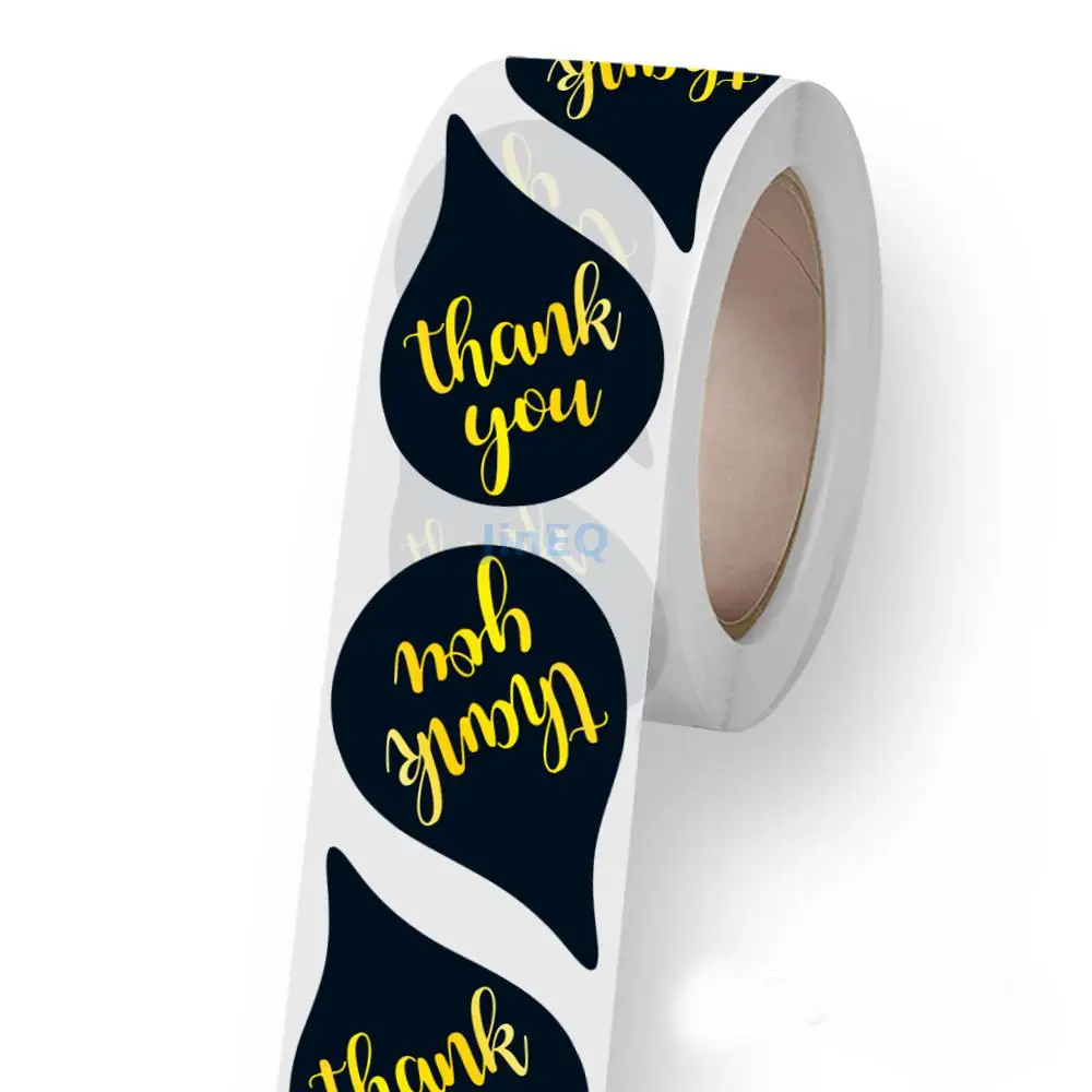 

500pcs Thank You Stickers for Scrapbooking Wedding Party Favors Christmas Gift Decor Water Droplets 1'' Business Sealing Labels