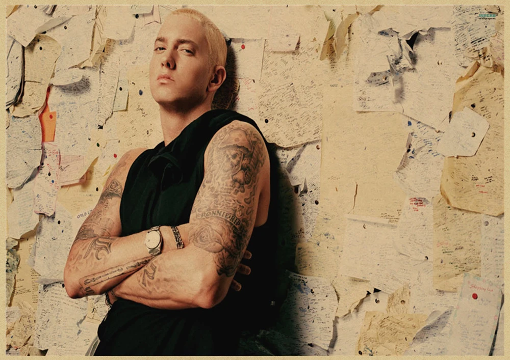 Певец Эминем постер хорошее качество покраска ретропостер крафт-бумага на стену