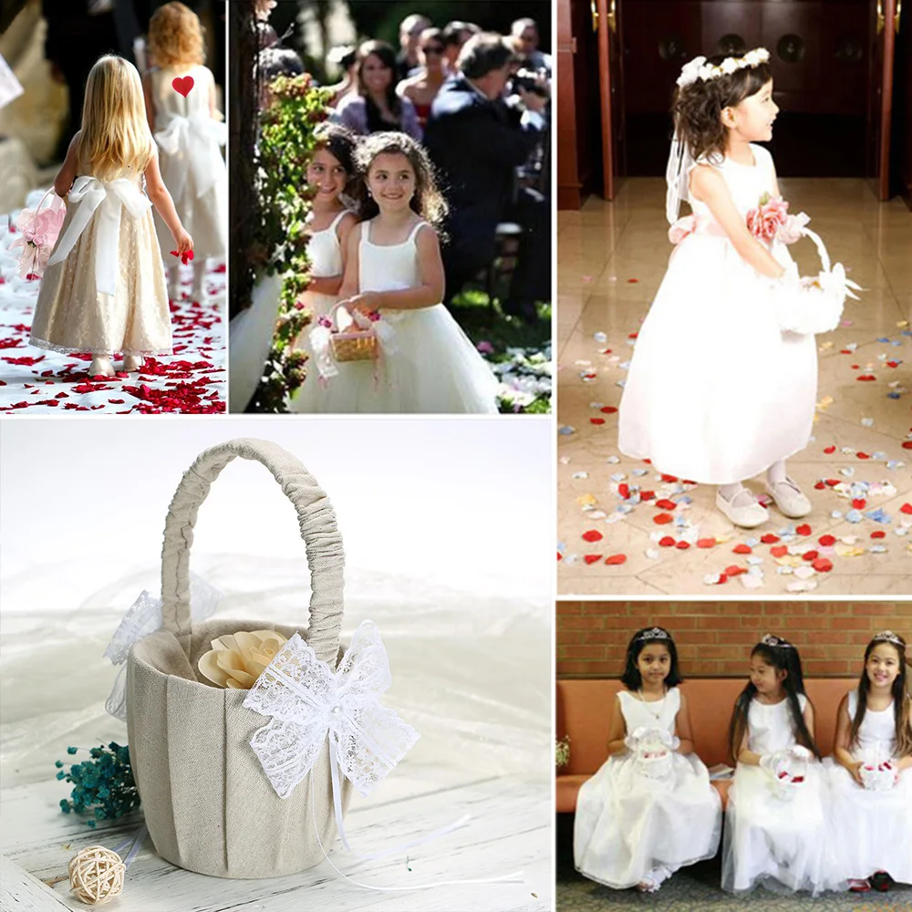 Для девочек в цветочек корзина для Love оформления свадеб чехол сатиновая хранения