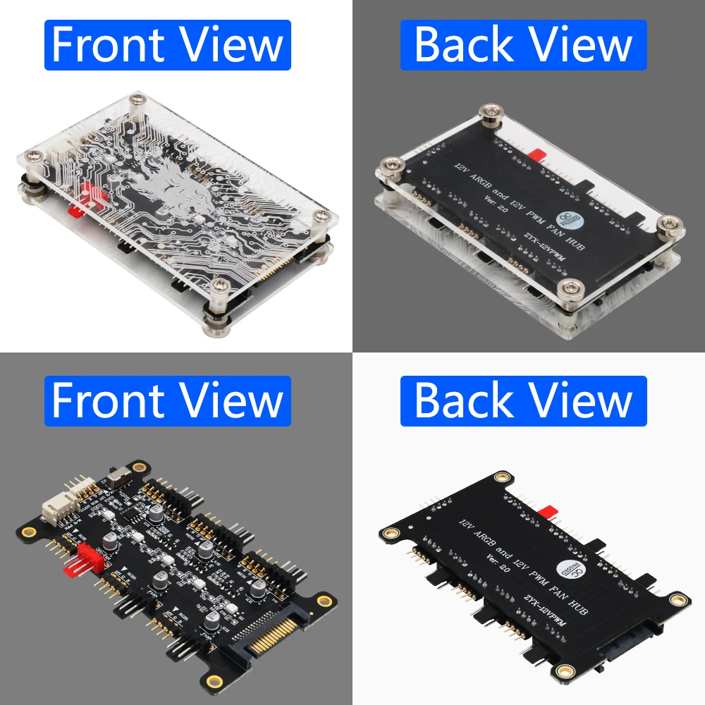 Адаптер-концентратор вентилятора постоянного тока TISHRIC 2 в 1 6 каналов 12 В ARGB и ШИМ