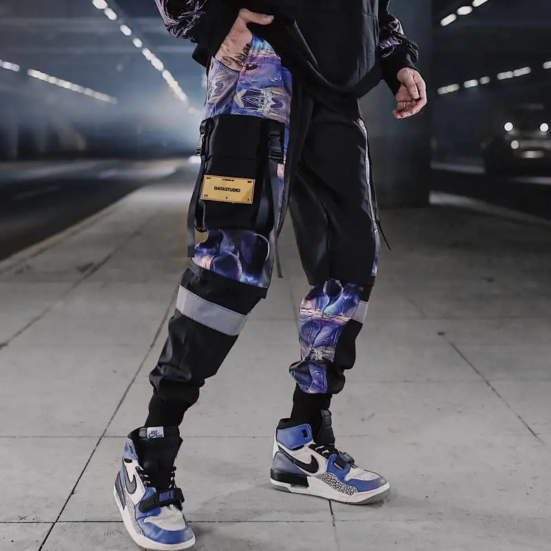 

Hip Hop Streetwear Pants Women Cool Print High Waist Jogger Pants Pockets Womens Japan Autumn Fashions Dance Trousers Female