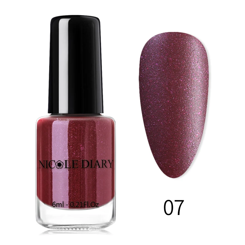 

NICOLE DIARY Purple Dark Matte Color Nail Polish NO Peel Off Colors Natural Air Drying Nail Polish Nail Art DIY Design