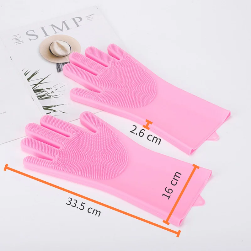 

Multifunction Nonsilp Silicone Oven Mitt Dishwashing Brush Magic Scrubber Household Cleaning mitt