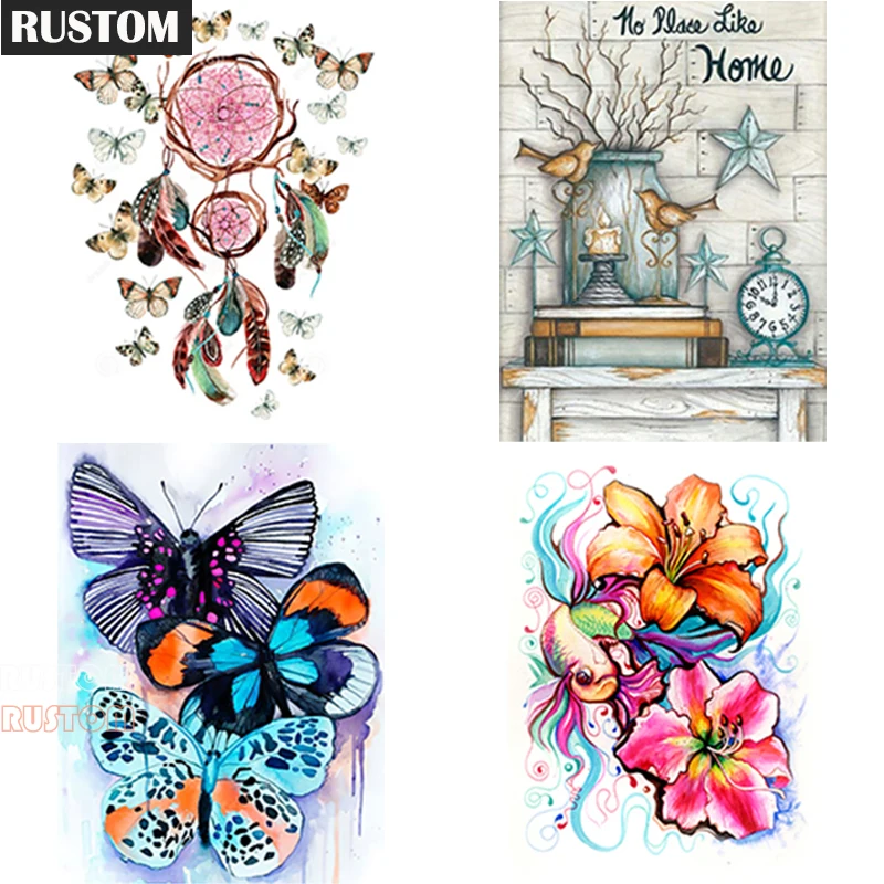

5D DIY Diamond Painting Color Butterfly Diamond Embroidery Animal Full Square Round Rhinestones Crafts Scenery Home Decor Gift