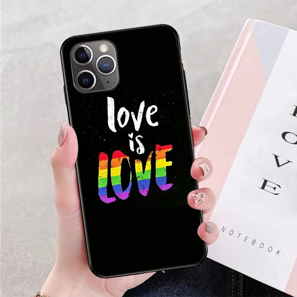 

Love is love soft TPU border phone case for iphone 11PRO 11PROMAX 11 X XS XR XSMAX 6 plus 7 7plus 8 8plus cover