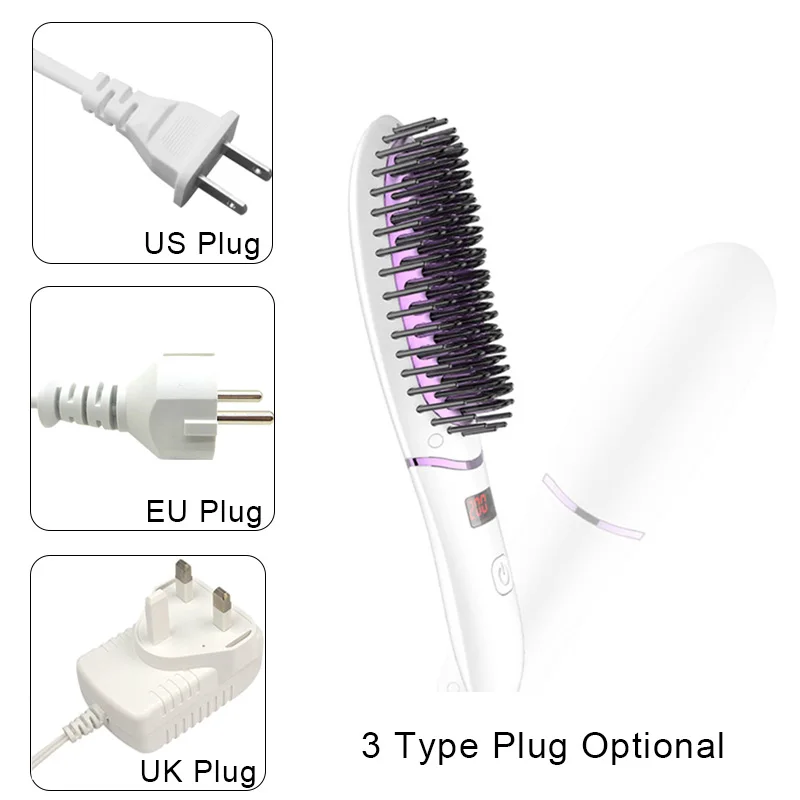 Профессиональная электронная ионная расческа для волос 200 ℃ 110В/220В светодиодный