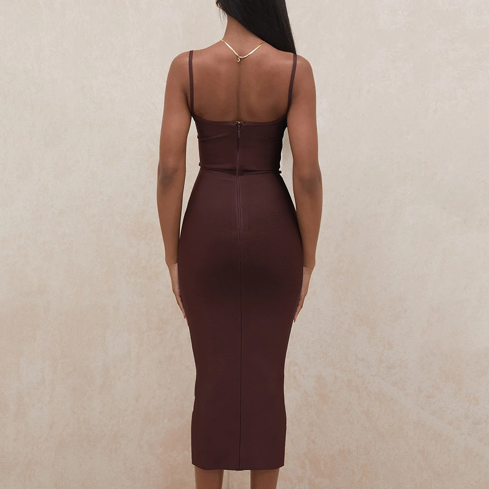 

Women Fashion Halter Bodycon Wrap Party Dress Raisin Sweetheart Neckline Bandage Dress