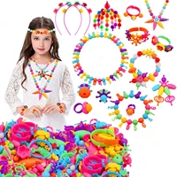 toys for girls kids jewelry making pop bead art craft kits diy necklace educational toy age 3 4 5 6 7 8 years old christmas gift