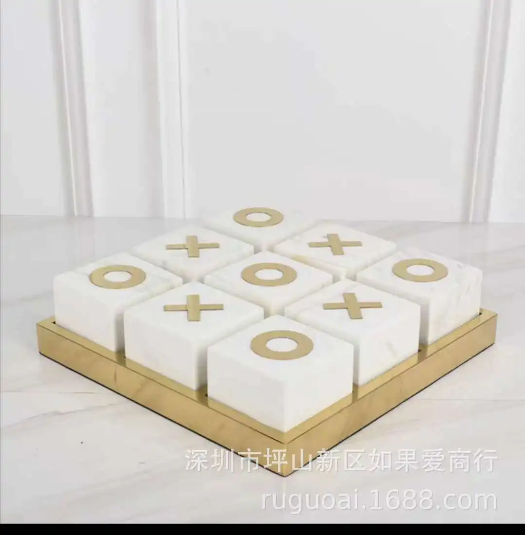 

Nordic style light luxury marble chess ornaments postmodern villa study chessboard home soft decorations