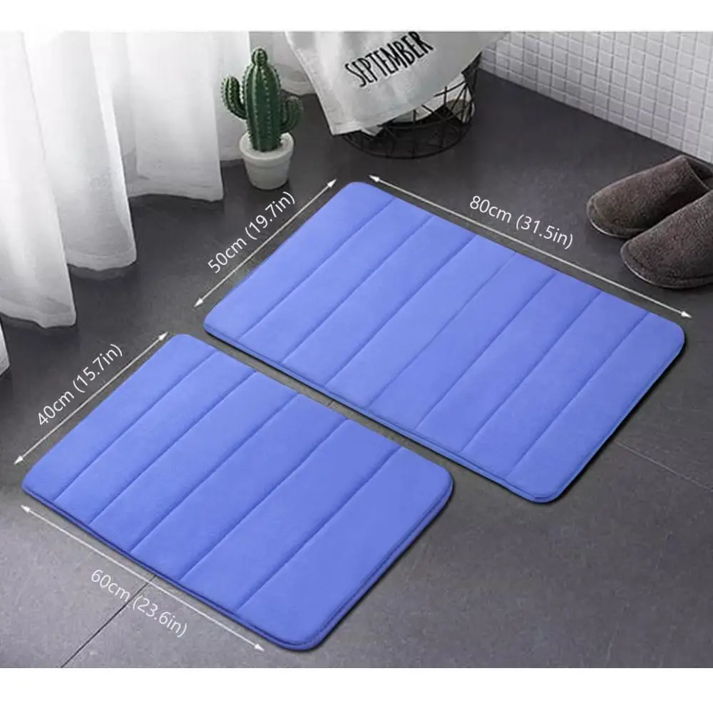Zeroomade Синий Коралловое бархатное банное коврики Non-slip Ванная комната для дома