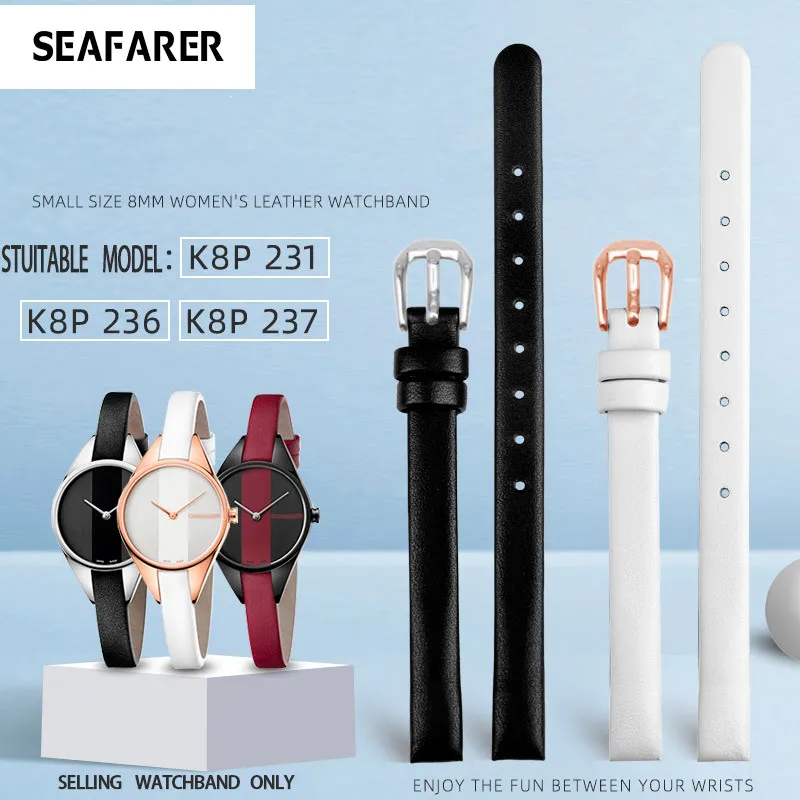 

Кожаный ремешок для K8p 231, специальный ремешок для часов, женский ремешок серии Rebel K8p236 K8p 237, кожаный ремешок для часов с пряжкой 8 мм