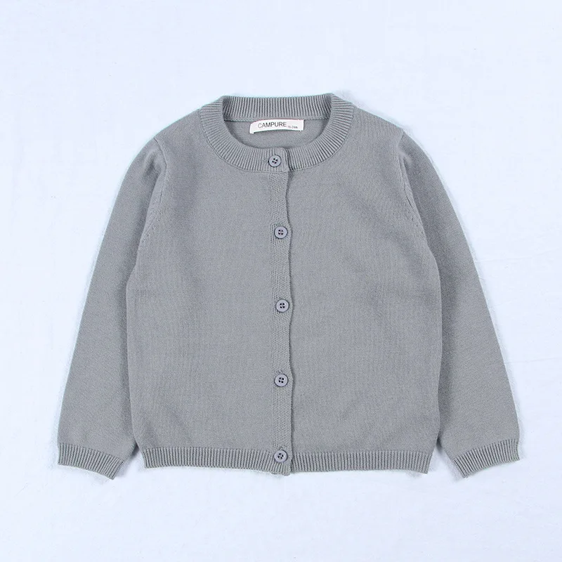 Осенне-зимний хлопковый свитер, топ для малышей, детская одежда, вязаный кардиган для мальчиков и девочек, свитер, Детская весенняя одежда, новинка - Цвет: Deep grey