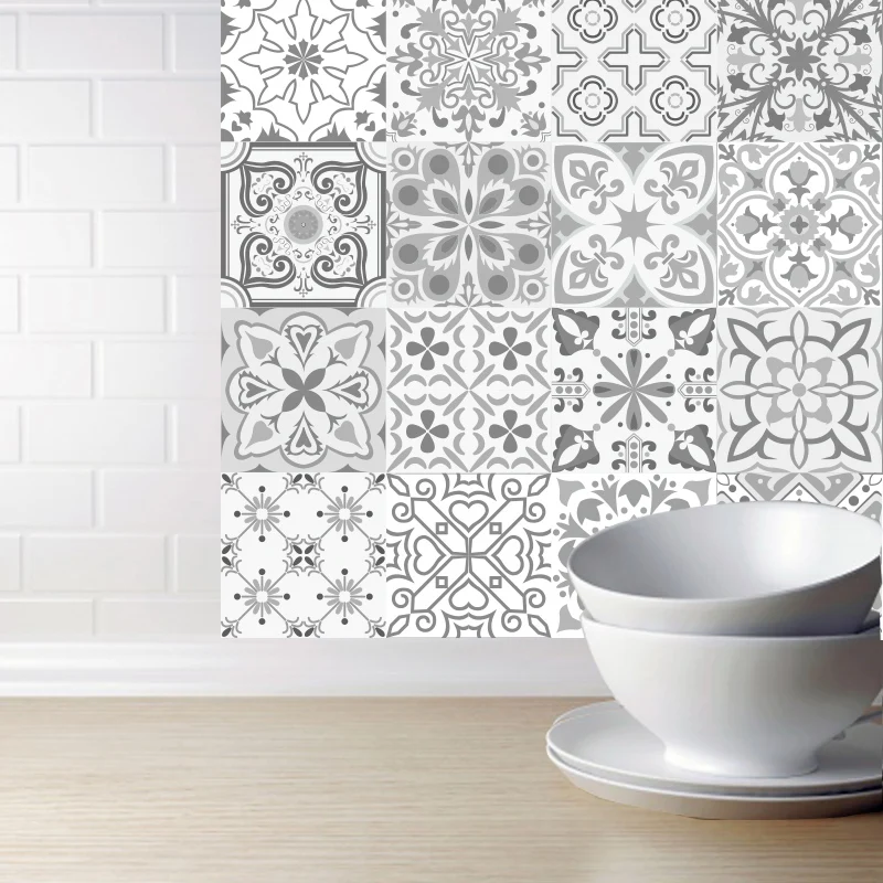 

Moroccan style Wall Tile Stickers for Kitchen, Bathroom Kitchen or Backsplash , Waterproof and removable PVC Wallpapers