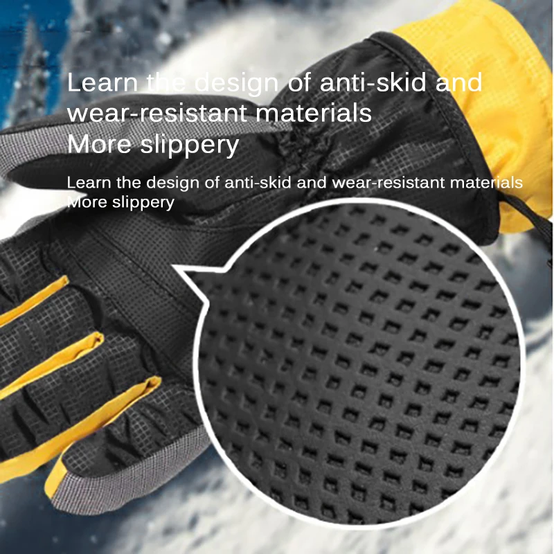 Лыжные перчатки удобные мужские и женские плотные зимние варежки для защиты от