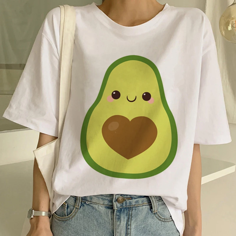 Новая футболка с авокадо для веганов Женская Футболка Harajuku Kawaii с коротким рукавом Vogue 90s корейский стиль футболка модные футболки женские - Цвет: 3064