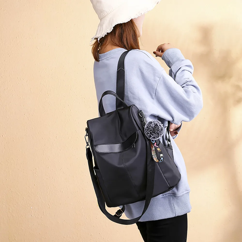 Вместительная дорожная сумка на плечо для женщин украшенный помпоном школьный