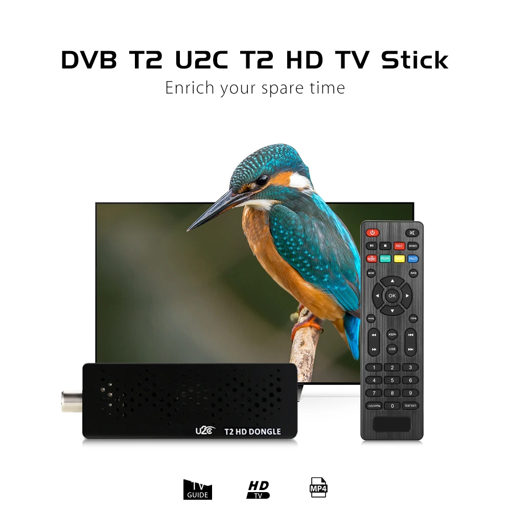 DVB-T2 u2c t2 HD 1080P ТВ-палка пульт дистанционного управления MSTAR7T01 голландский, английский, французский, итальянский, русский, испанский ТВ-приемник DVB-T2-палка