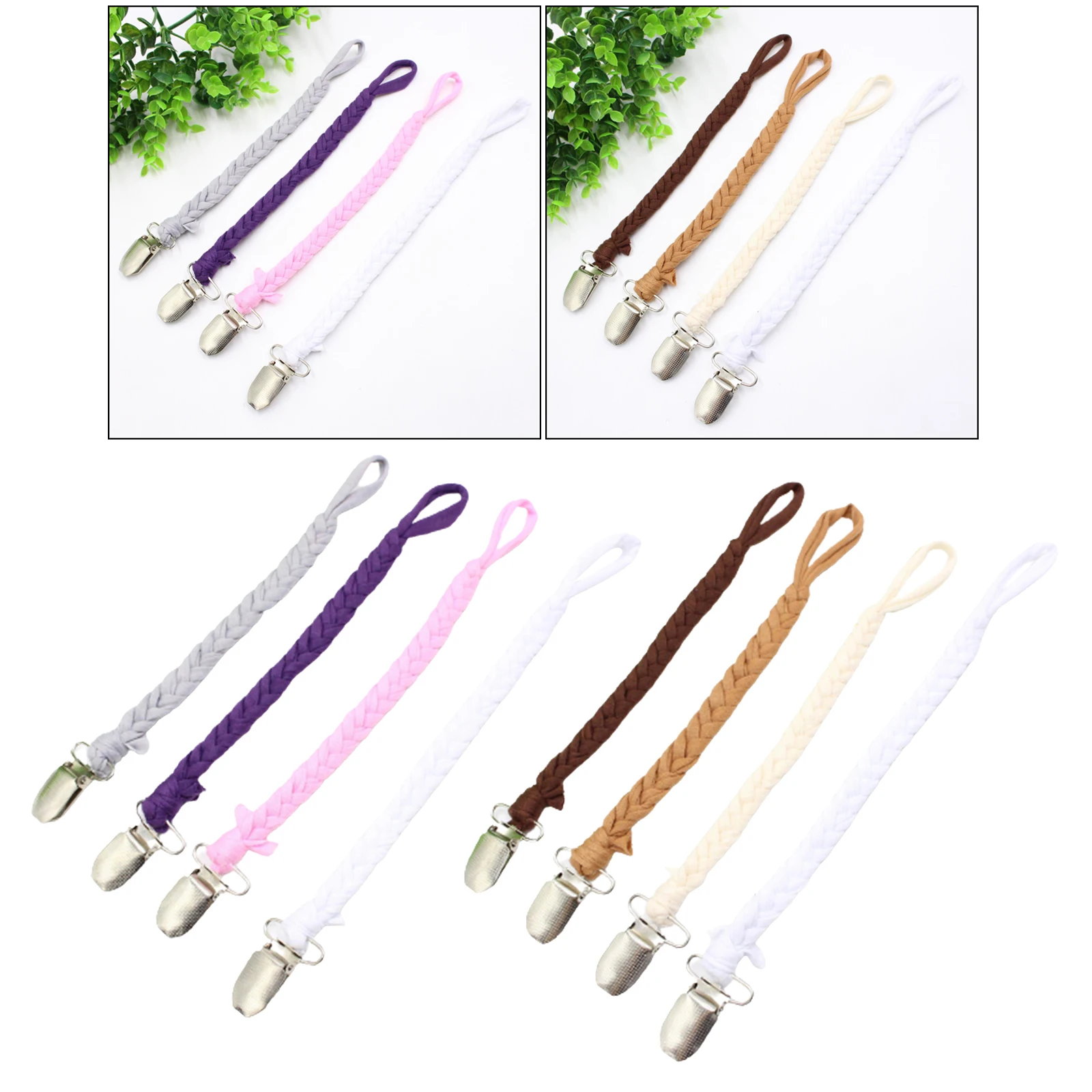 

Baby Toddler Dummy Pacifier Clip Soother Nipple Clip 24x2.5CM Gray Purple Pink