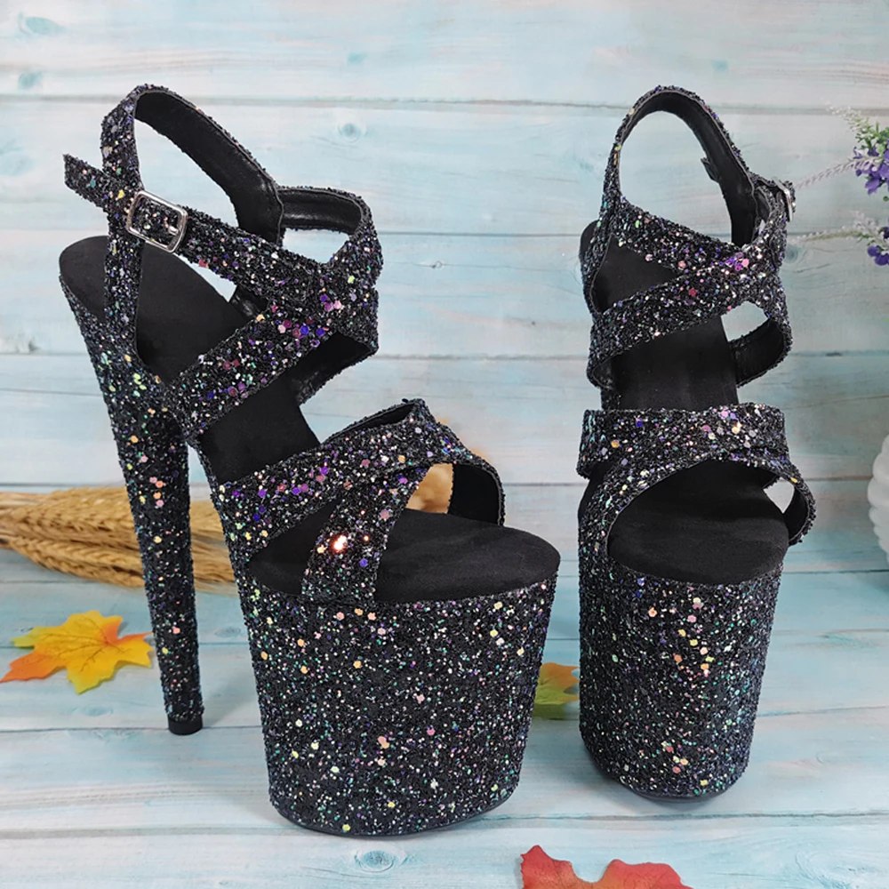 Leecabe новый дизайн блестящие сандалии на каблуках 20 см | Обувь
