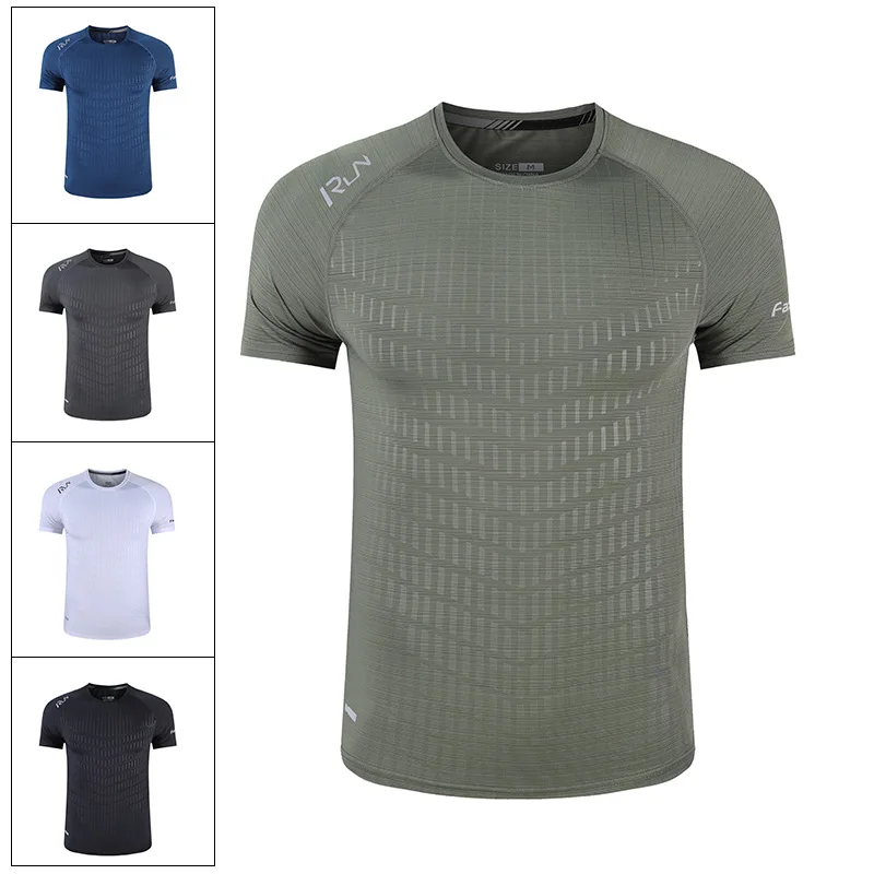 Мужская быстросохнущая дышащая футболка спортивные футболки для бега