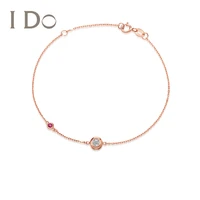 i do round series 18k rose gold bracelet diamond ruby setting gems pendant fine jewelry for women girls smart fashion jewellery