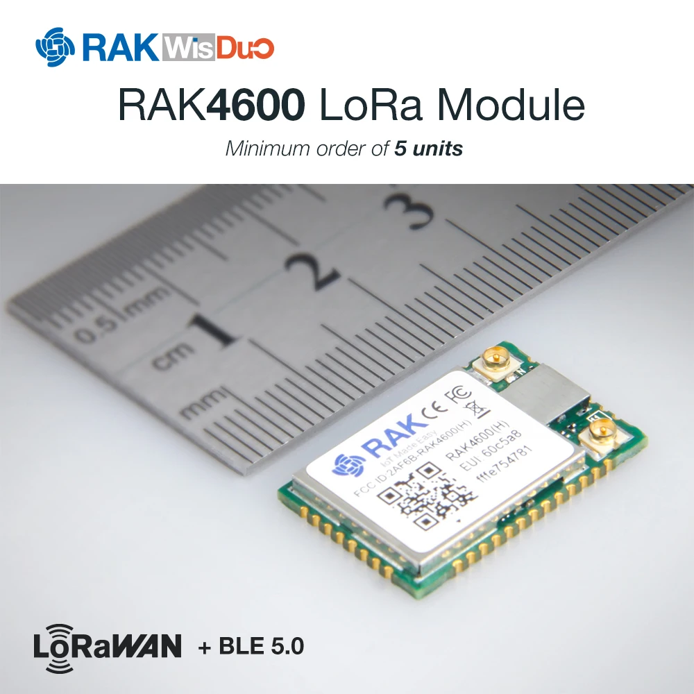 Беспроводной модуль LoRa RAK4600 с чипом RF52832 MCU SX1276 поддержка BLE 5 0 LoRaWAN 1.0.2 протоколов