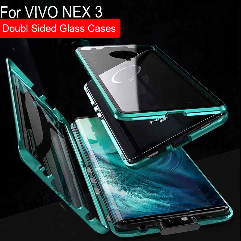 

Роскошный Магнитный адсорбционный ЧЕХОЛ ДЛЯ VIVO NEX 3, металлическая рамка, Doubl, двусторонняя стеклянная крышка для VIVO NEX 3, защитный чехол для т...