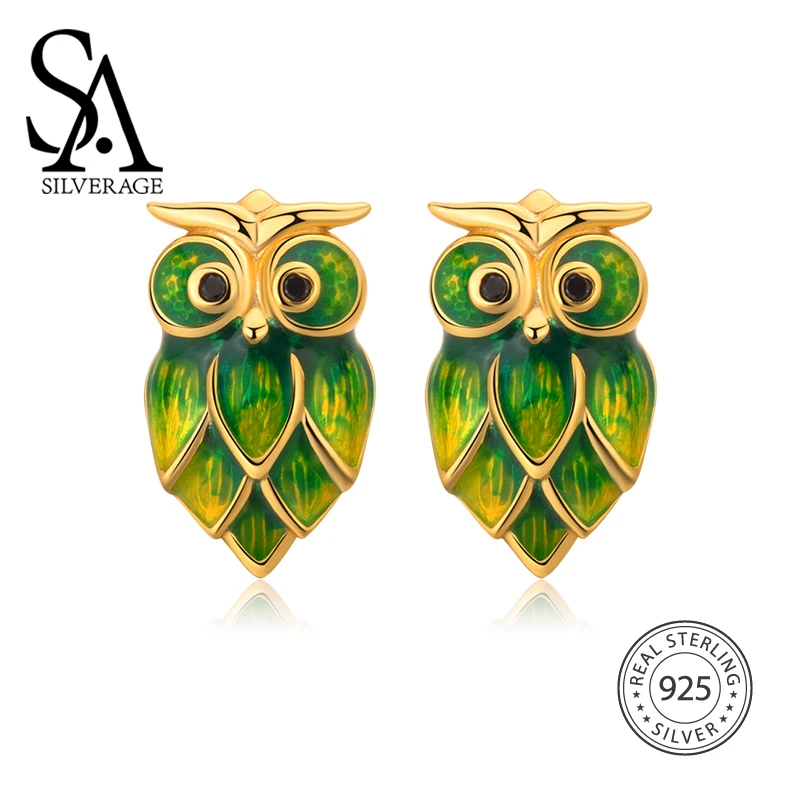 Женские серьги из серебра 2019 пробы в виде совы|Серьги-гвоздики| |