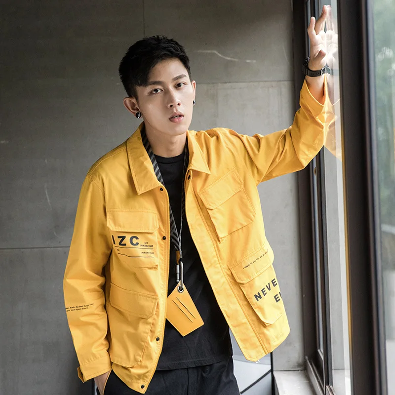 Ветровка мужская с надписью тонкая куртка на молнии Повседневная Верхняя одежда