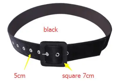 black square 7cm Корейская мода леди элегантный плюс ультра широкий плюшевый вельвет с пряжкой ремень высокое качество Вечерние Роскошные поясные ремни зеленый синий золотой сексуальный - Цвет: black square 7cm