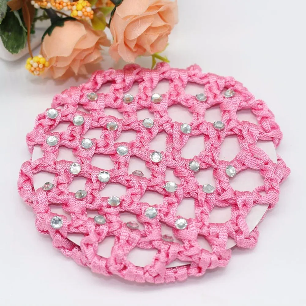 1 pink Высокое качество модные девушки, дети, ребенок Балет Танцы Фигурное катание Снуды волос Чистая булочка крышка черный головной убор аксессуары для укладки волос - Цвет: 1 pink